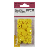 Birch Plastic Fasteners 12 Pack YELLOW