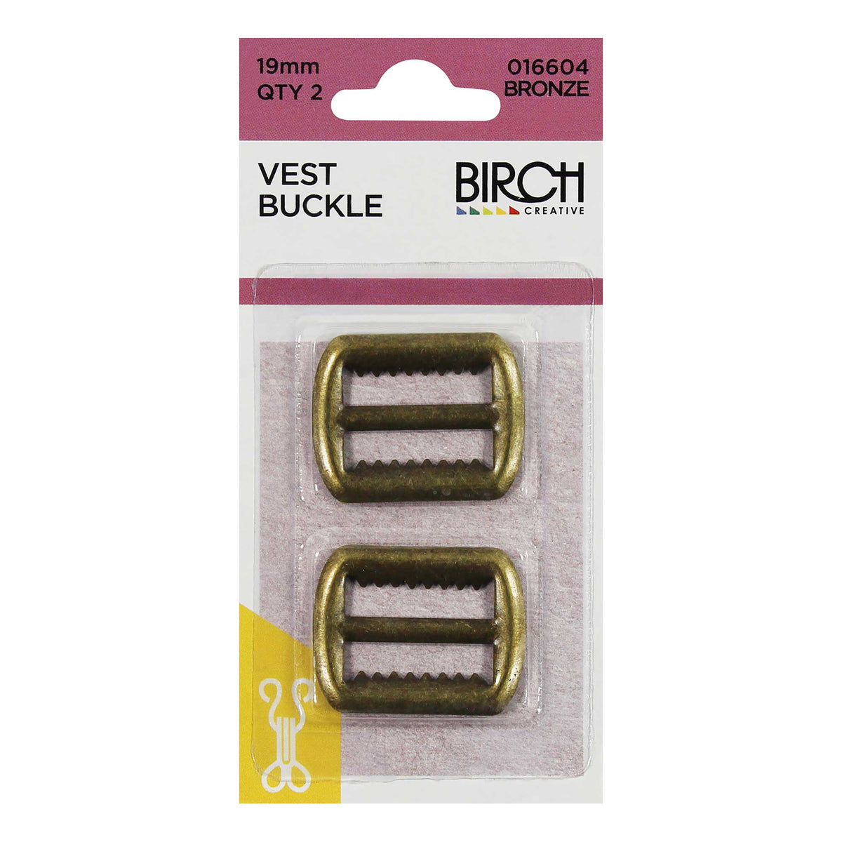VEST BUCKLE 19MM 2PK  BRONZE