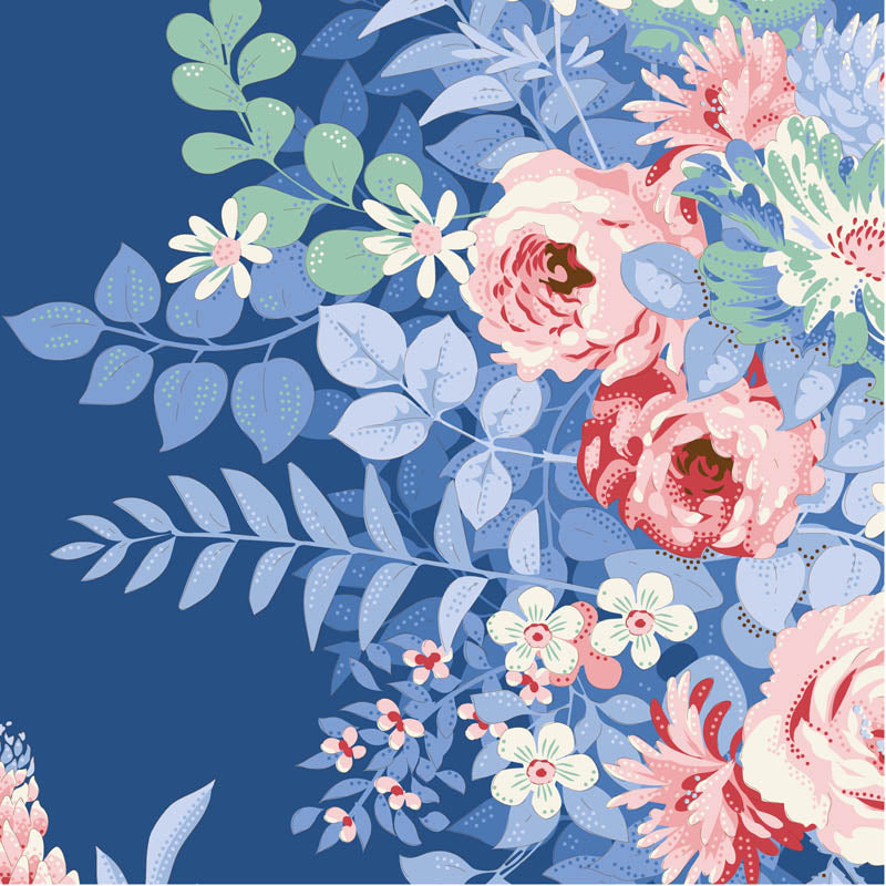 TILDA SOMETHING BLUE WHIMSYFLOWER - 100675 - 100% Cotton