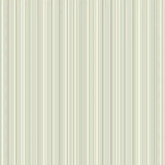 A close-up of a repeating vertical stripe pattern with thin alternating lines in pale blue, beige, and off-white.