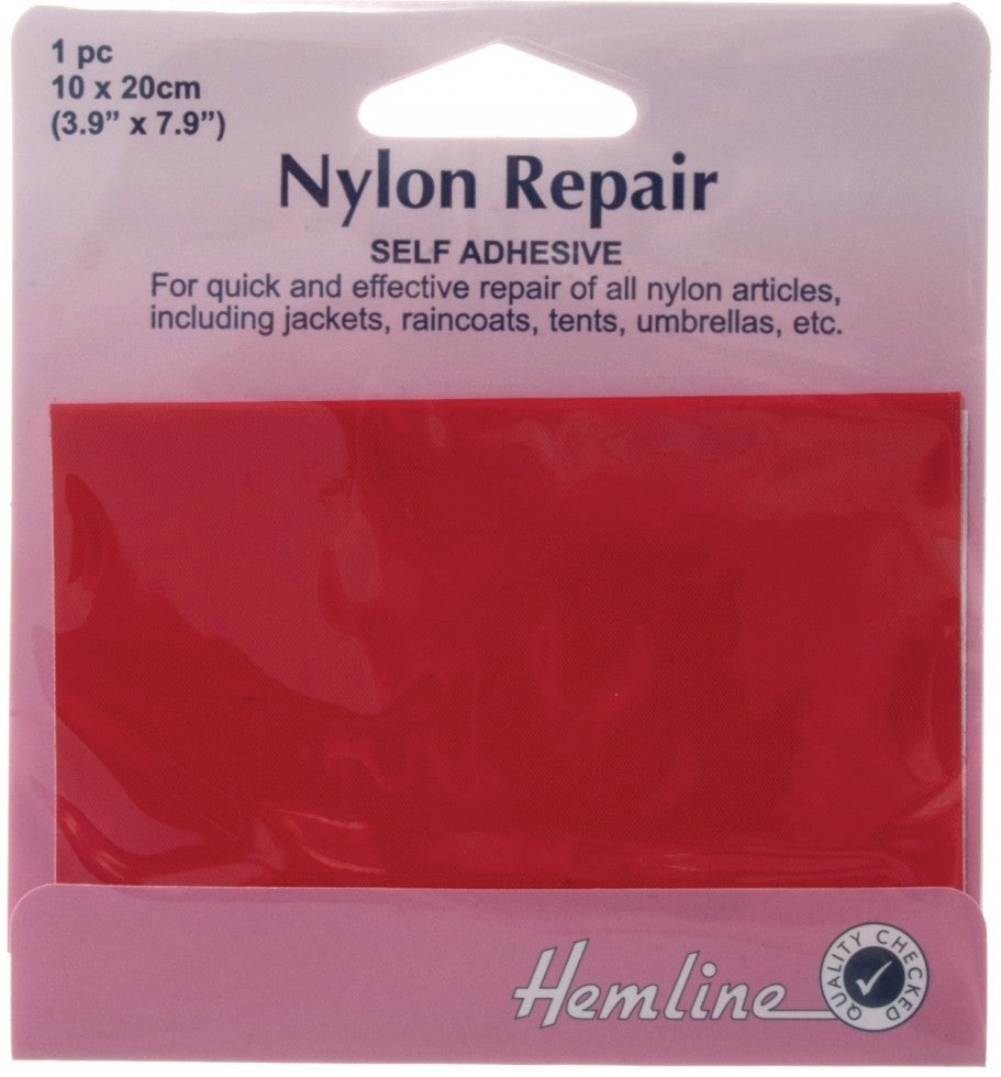 Hemline Self Adhesive Waterproof Nylon Patch (Red)