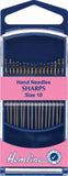 Hemline Sharps Sewing Needles - Size 10