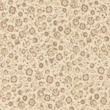 A repeating floral pattern in warm beige and brown tones, filling the entire frame.