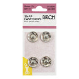 Birch Snap Fasteners 4 Qty 15mm silver