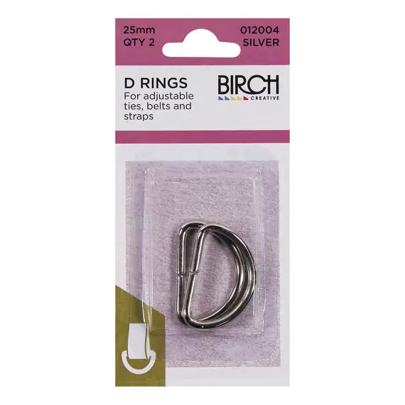 Birch D Rings Silver 25mm