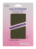 Hemline Iron-On Patches Khaki 10 x 15cm