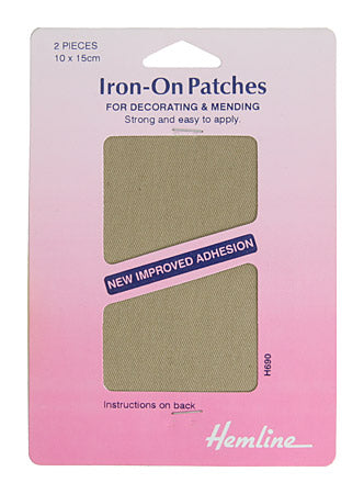 Hemline Iron-On Patches Fawn 10cm x 15cm, 2pcs