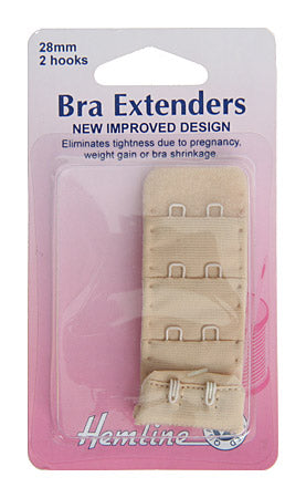 Hemline Bra Extenders Beige, 28mm / 2 Hooks.
