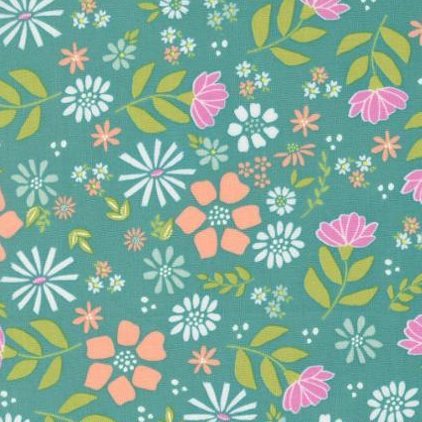 Laguna Sunrise – 37680 18 Teal - 100% Cotton