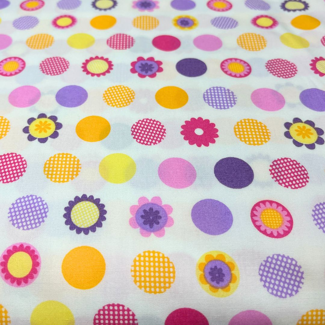 Multi Dot  Fabric Poly Cotton