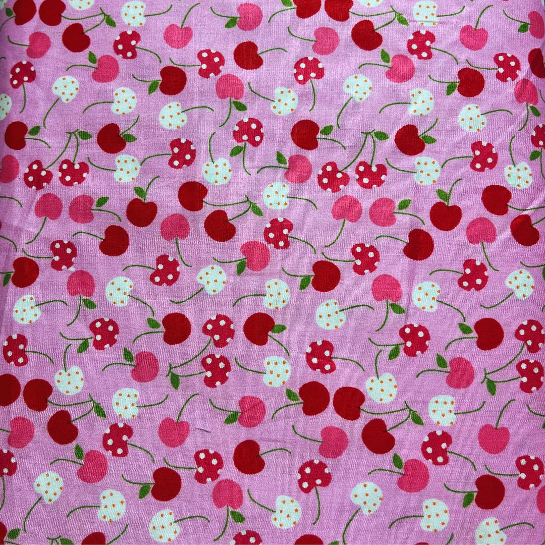 Pink Cherry Fabric Poly Cotton