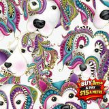 Benartex Dog On It Let’s Face It White Multi SKU: 6253M-13 100% Cotton Fabric WOF 110cm- 112cm