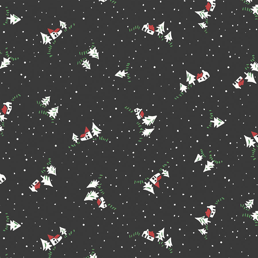 LIBERTY FABRICS A WOODLAND CHRISTMAS-CHRISTMAS COTTAGE 6018A 100% Cotton Fabric