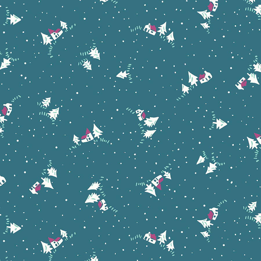 LIBERTY FABRICS A WOODLAND CHRISTMAS-CHRISTMAS COTTAGE 6018B 100% Cotton Fabric