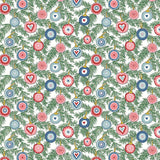LIBERTY FABRICS A WOODLAND CHRISTMAS-FESTIVE BAUBLES 6024A 100% Cotton Fabric