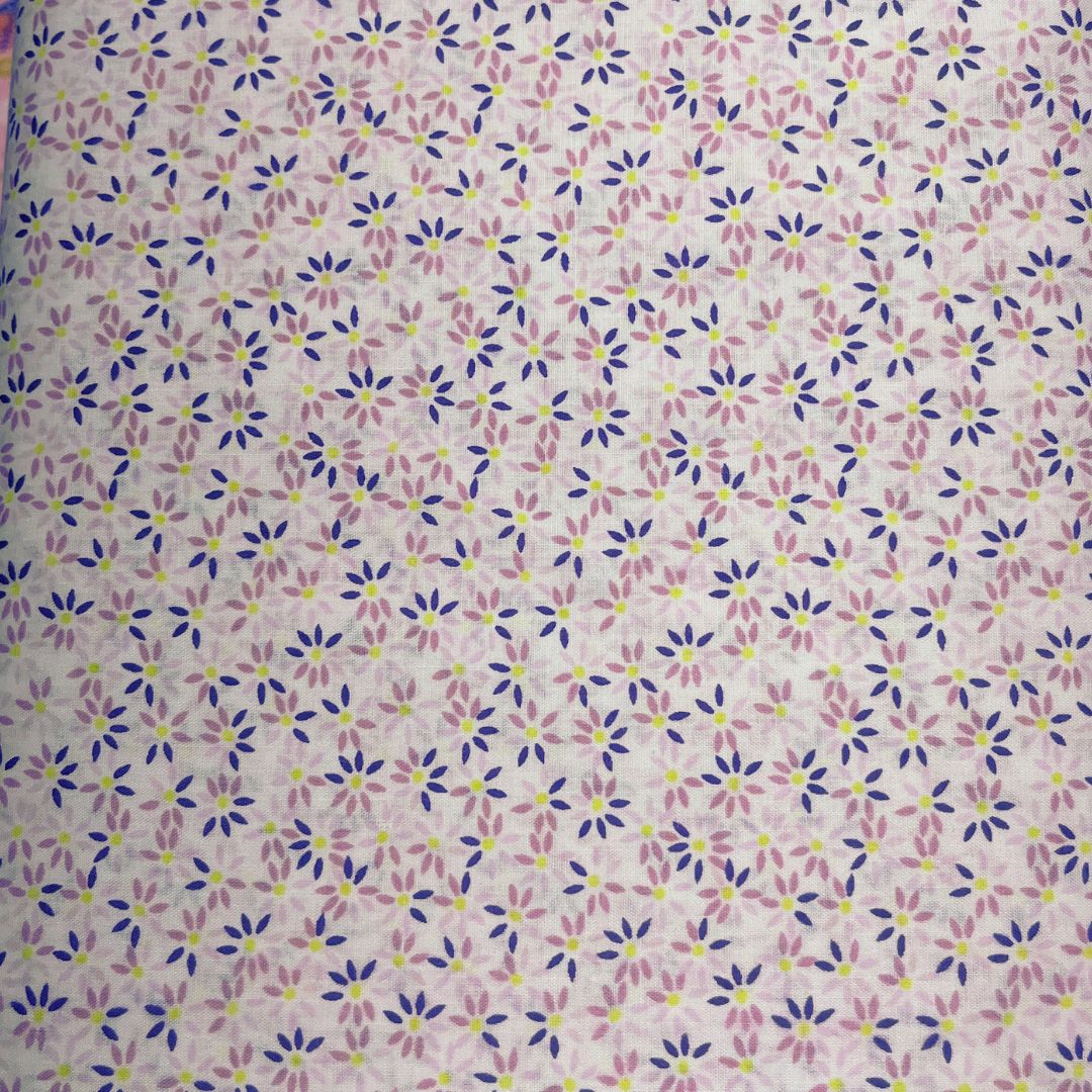 Pink Floral Fabric Poly Cotton