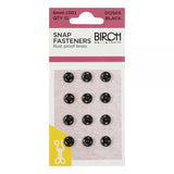 Birch Snap Fasteners Black 6mm
