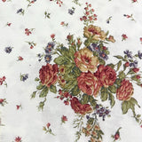 Country Floral White Cotton Fabric Nakamura 78-0725 Colour 1