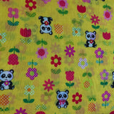 Yellow Panda Fabric Poly Cotton