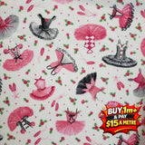 Tutus & Toe Shoes Tossed Tutu 100% Cotton Fabric WOF 110cm- 112cm