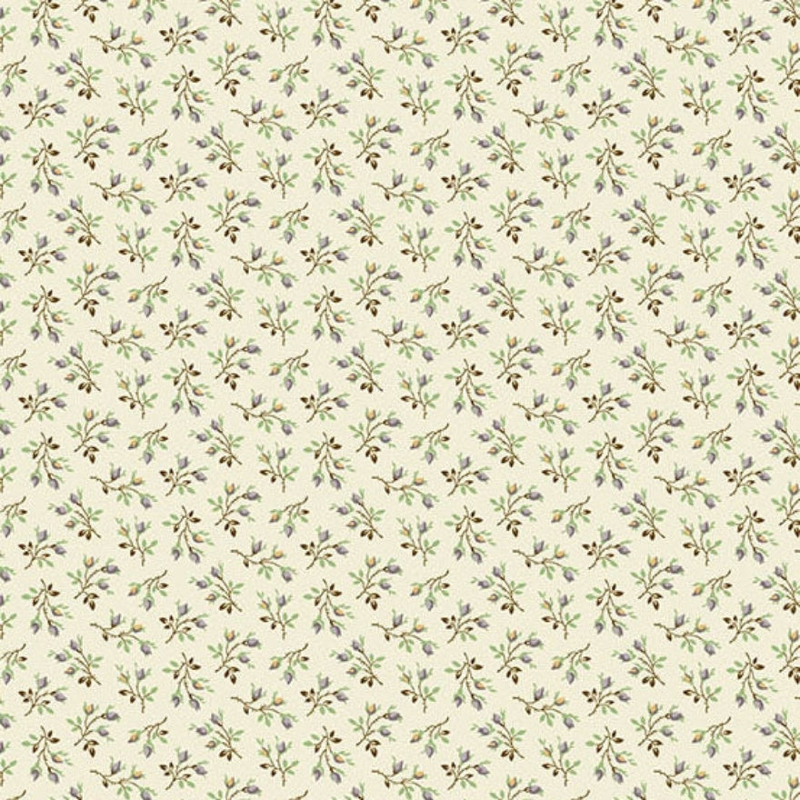 AYLA: Dainty Floral Cream A-1726-L by Max and Louise 100% Cotton Fabric