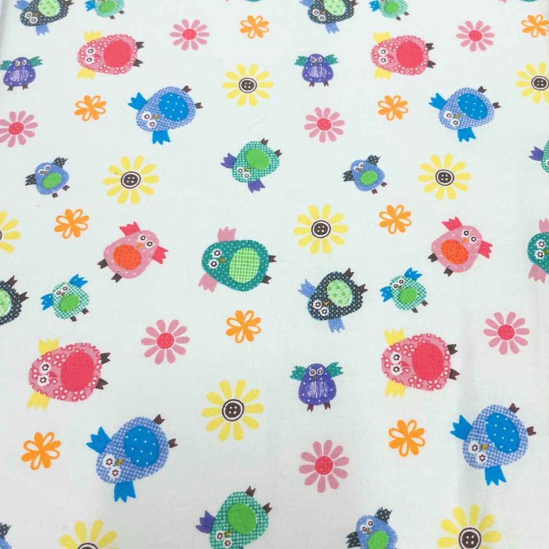 Animals on White Poly Cotton