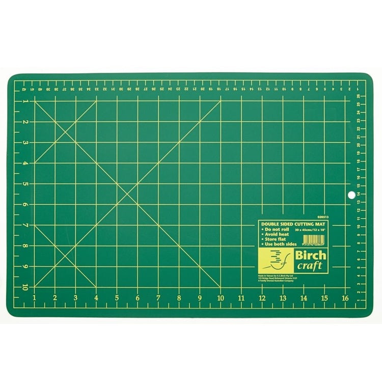 Birch Double-Sided  Cutting Mat Green 30cm x 45cm