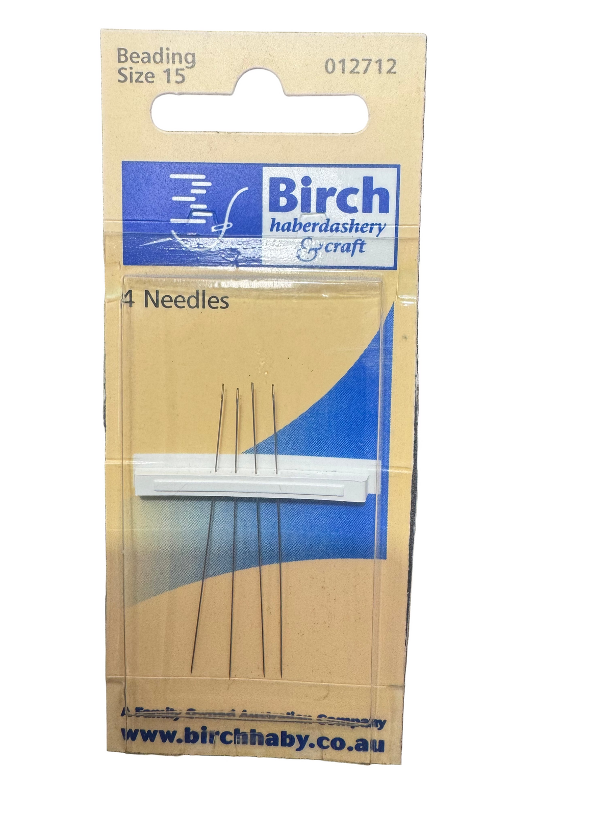 Birch Beading Needles, Size 15, 4 Pack
