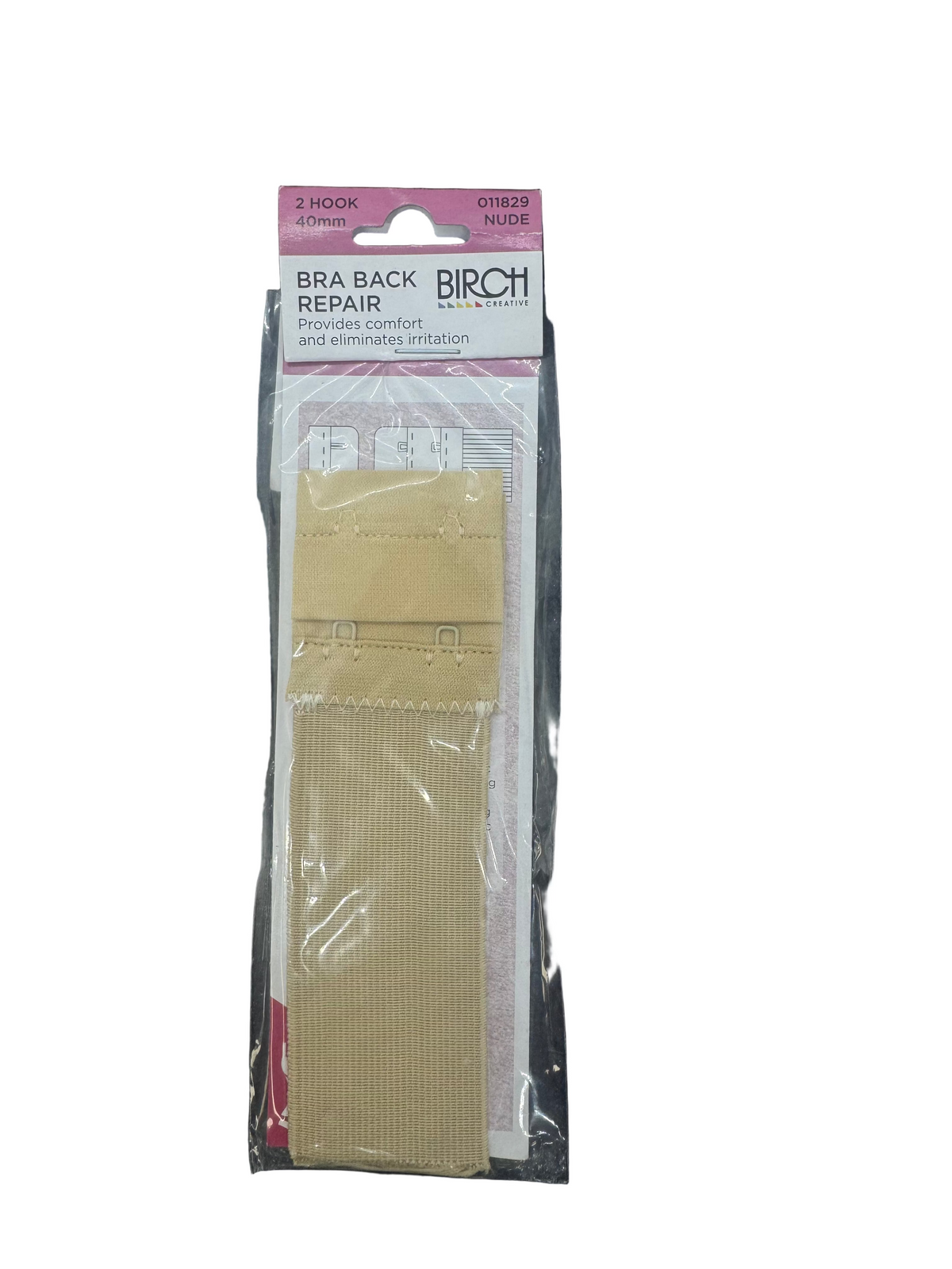 Birch Bra Back Repair Nude, 40mm / 2 Hooks.
