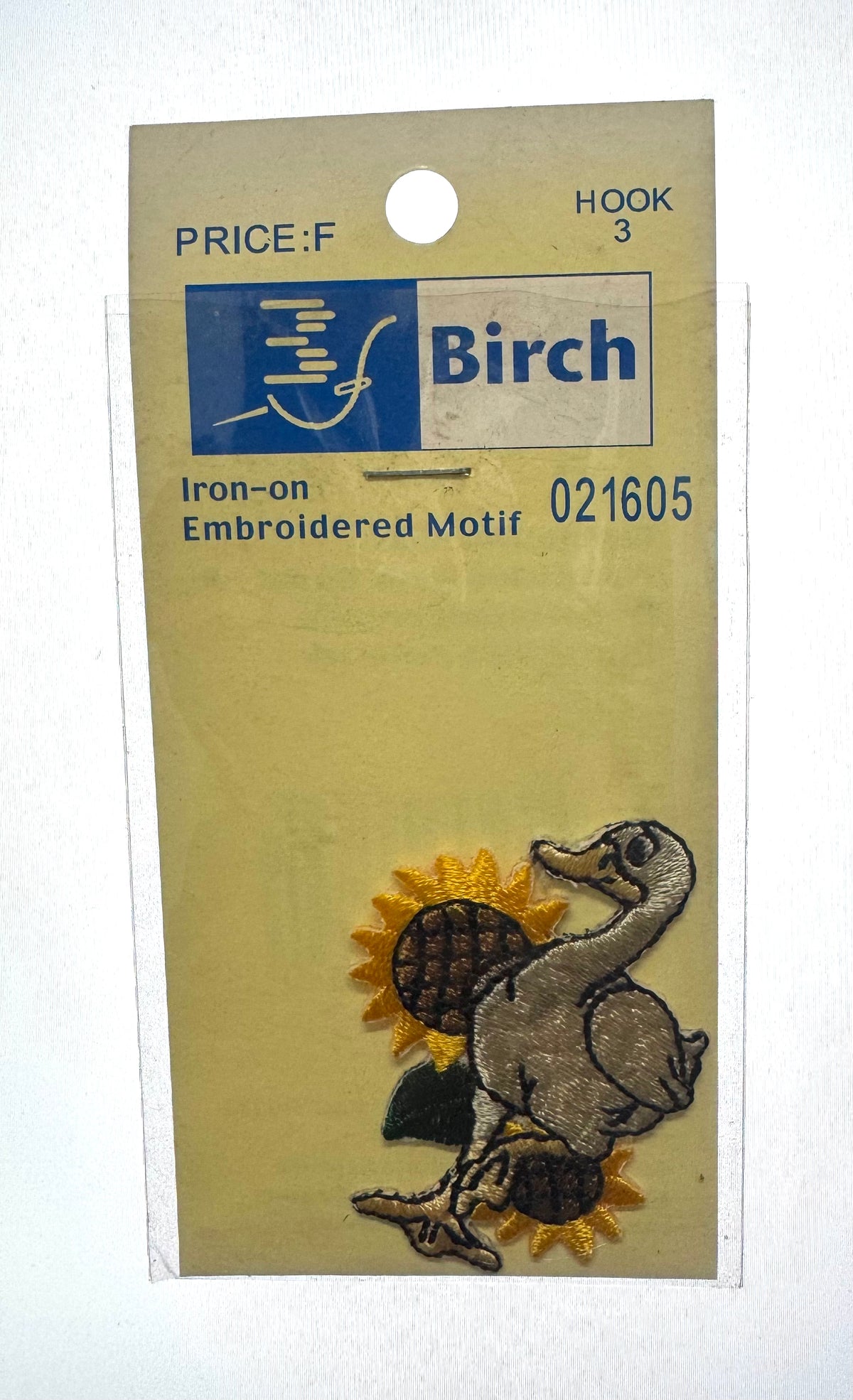 Birch Duck and Sunflowers Iron On Motif