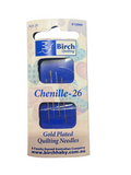 Birch Gold Plated Quilting Needles Chenille Size 26, 4 Pack
