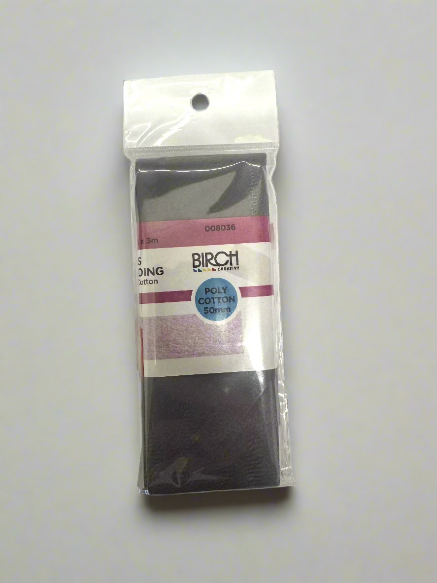 Birch Grey Polycotton Bias Binding 50mm x 3m