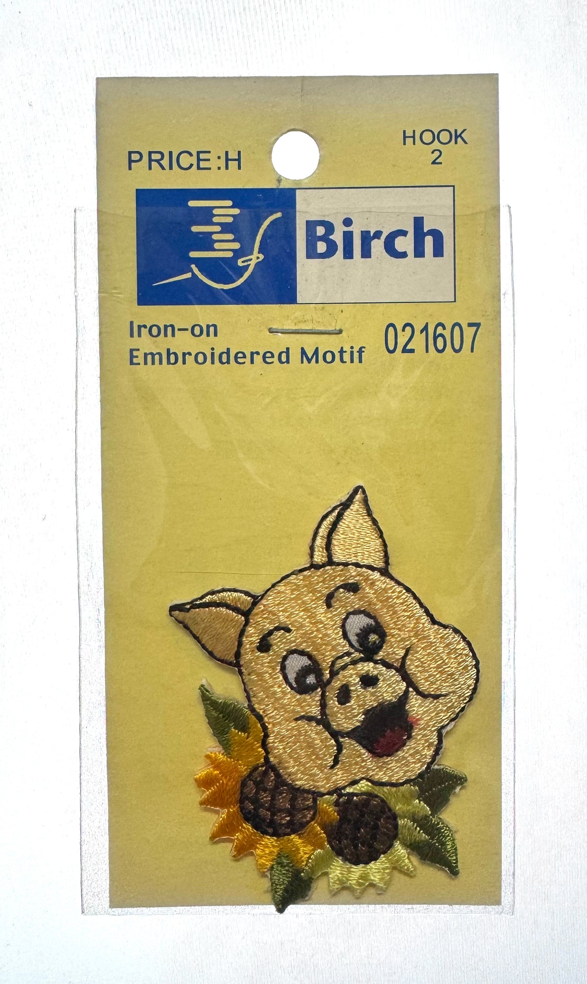 Birch Pig and Sunflowers Iron On Motif