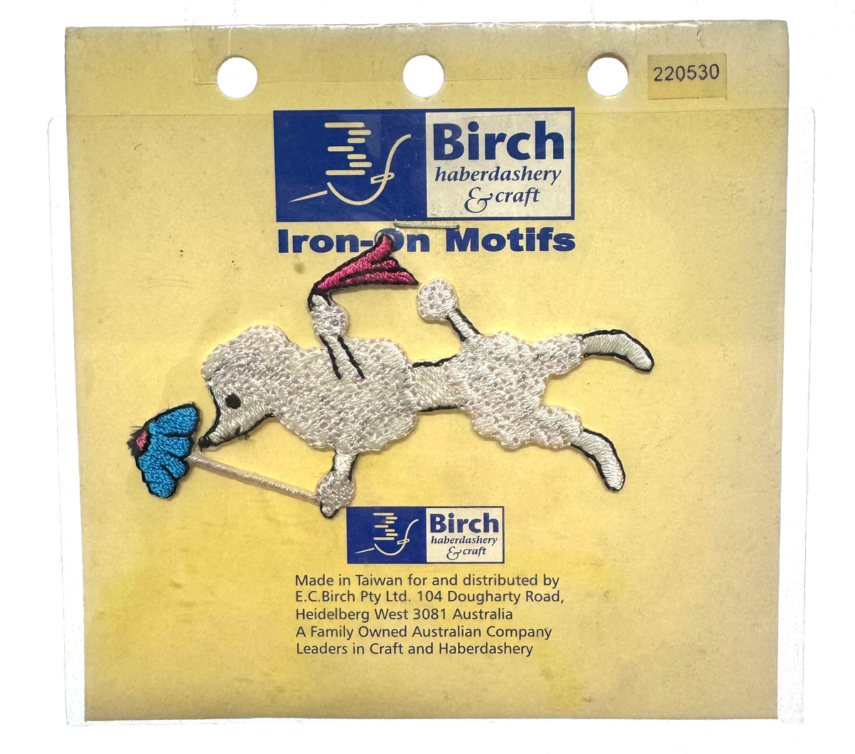 Birch Poodle Iron On Motif