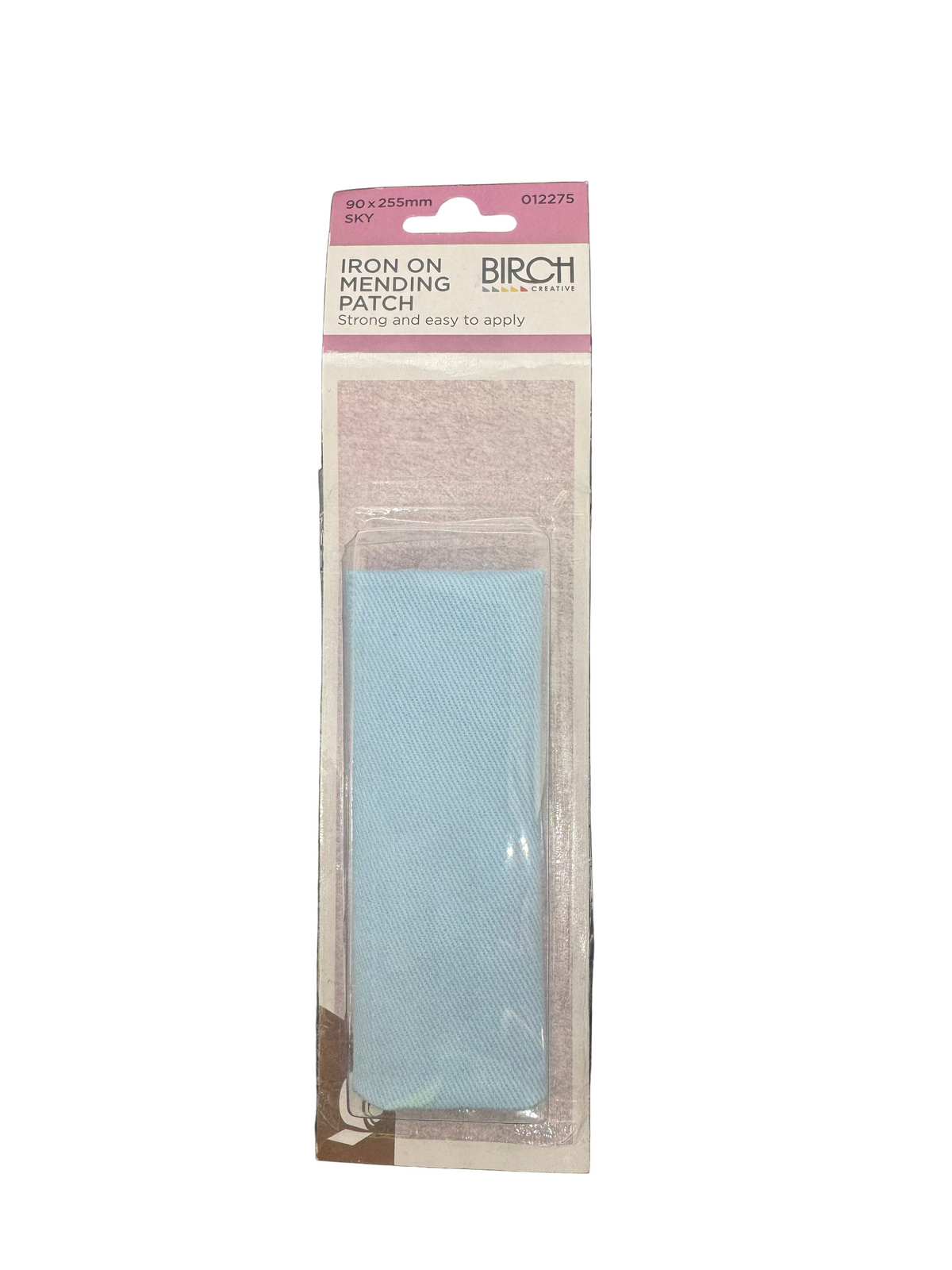 Birch Sky Blue Iron On Mending Patch 90mm x 255mm