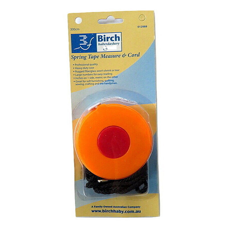 Birch Spring Tape Measure & Cord 300cm