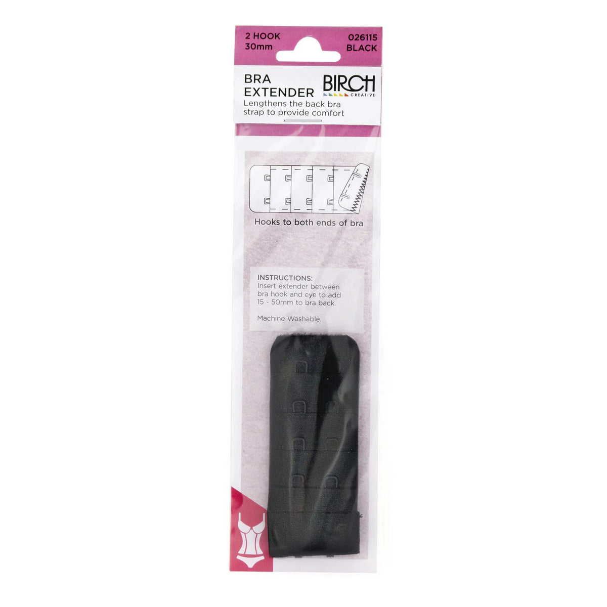 Birch Bra Extender 2 Hook 30mm - 026115