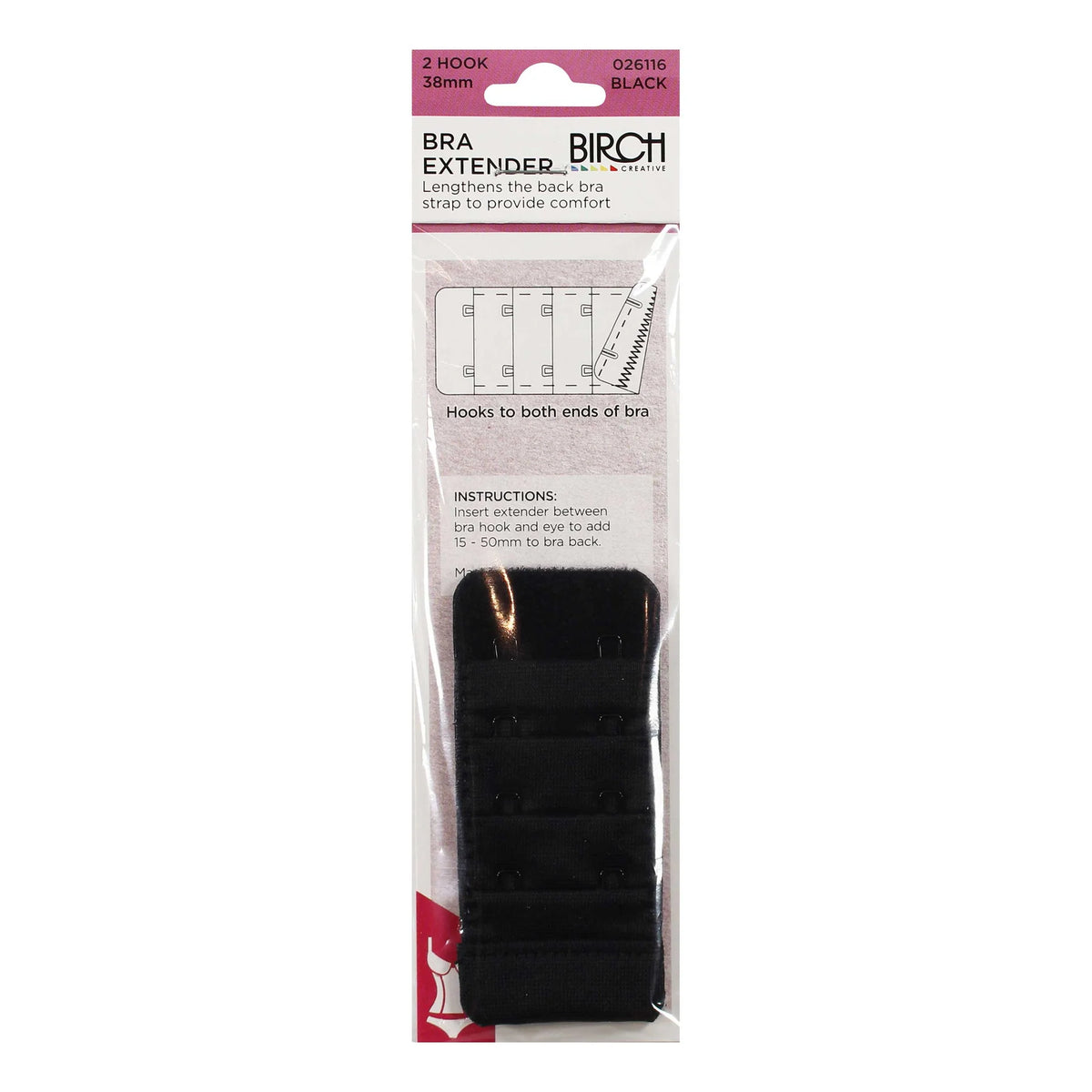 Birch Bra Extender 2 Hook 38mm - 026116