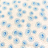 Blue Flowers on White and Pink 100% Cotton WOF 110cm - 112cm