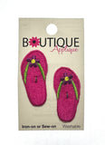 Boutique Applique Flip Flops Iron or Sew-on Motif