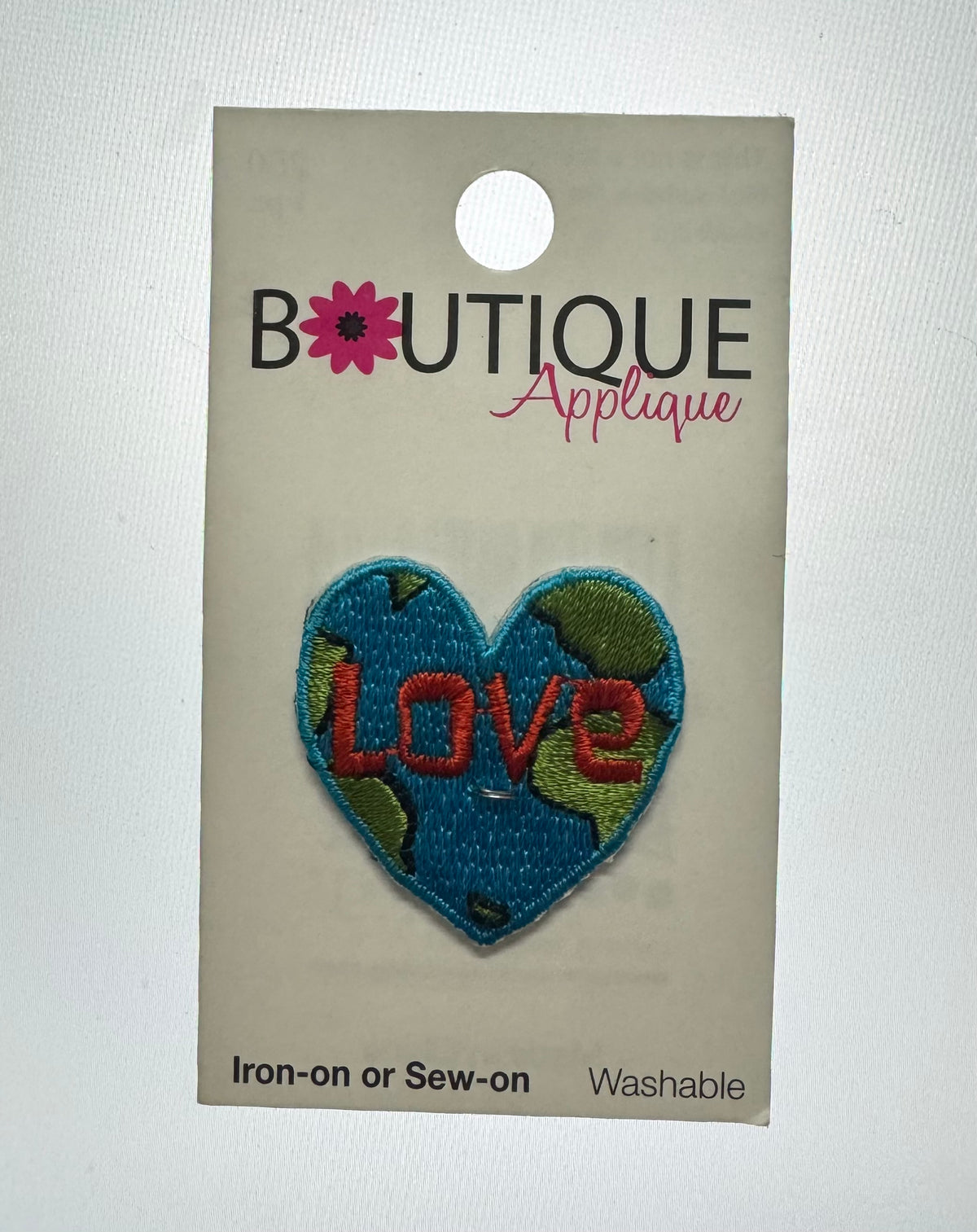 Boutique Applique Love World Iron or Sew-on Motif