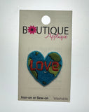 Boutique Applique Love World Iron or Sew-on Motif