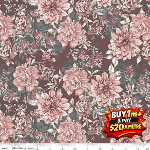 A WALK ON THE PRAIRIE C15230-MARSALA 100% COTTON