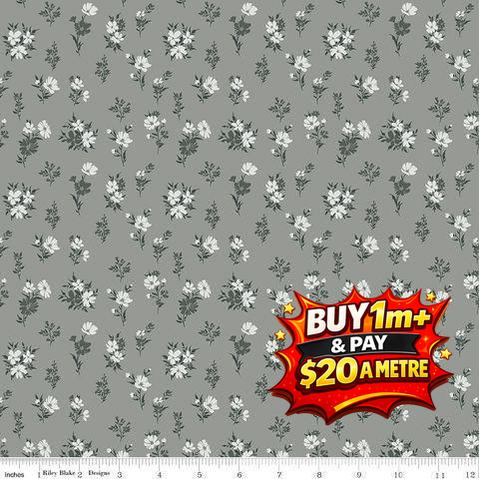 A WALK ON THE PRAIRIE C15232- SAGEGRAY 100% COTTON