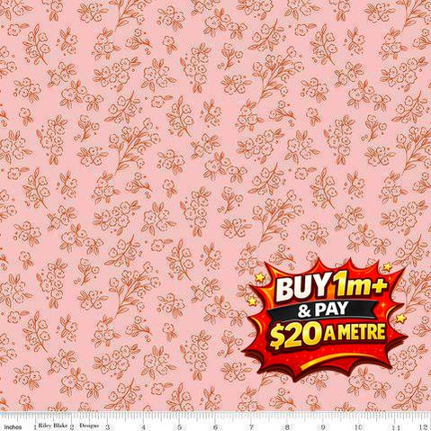 FLORAL CHARMS C15763-PINK 100% COTTON