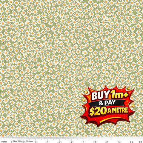 FLORAL CHARMS C15764-GREEN 100% COTTON