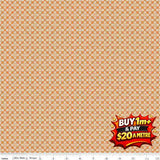 WINGED MEDLEY TILE ORANGE - C15916-ORANGE - 100% COTTON