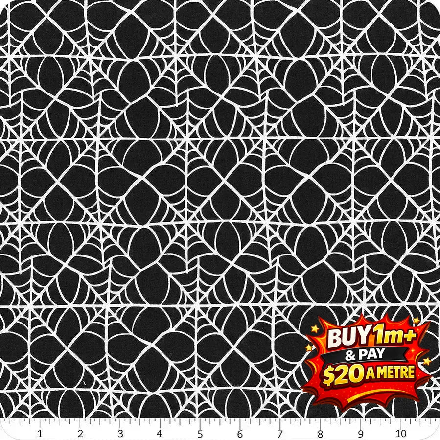 HEY PUMPKIN WEBS CHARCOAL - C16033 - CHARCOAL - 100% Cotton