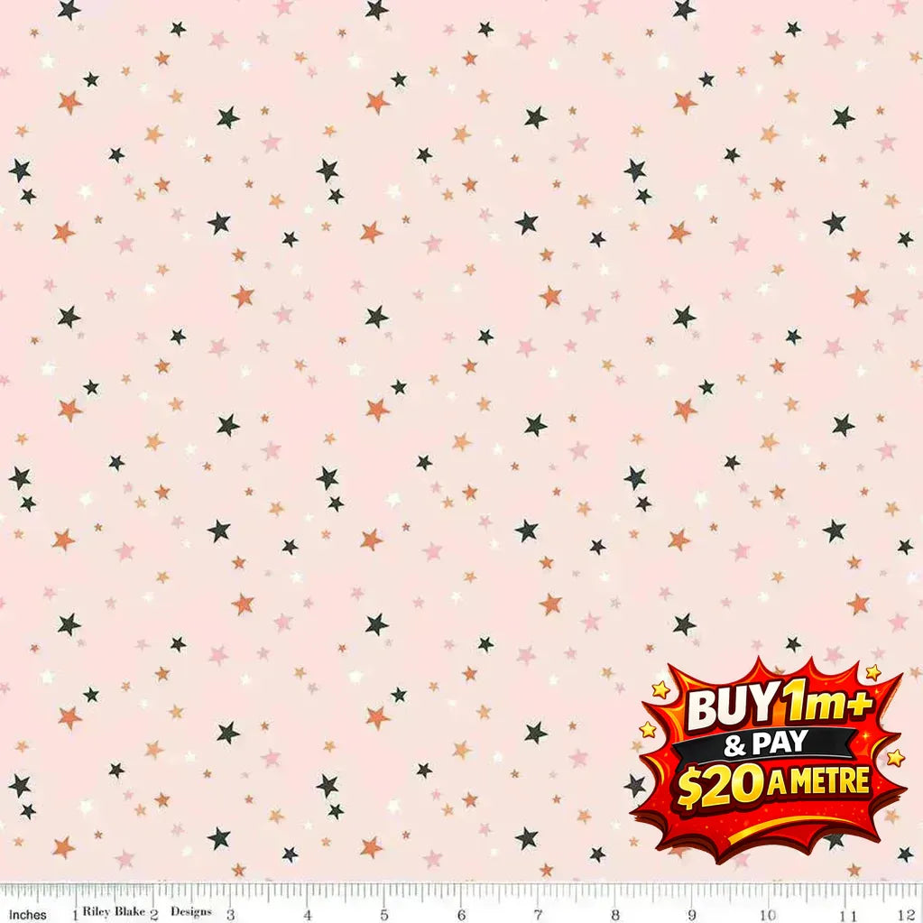HEY PUMPKIN STARS BLUSH - C16037 - BLUSH - 100% Cotton