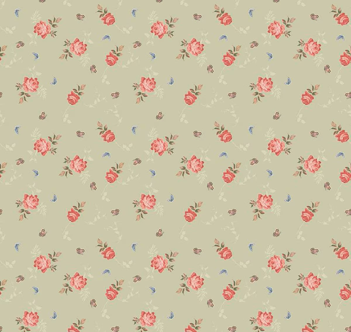 ANNE OF GREEN GABLES ROSES SAGE - C16124-SAGE - 100% Cotton